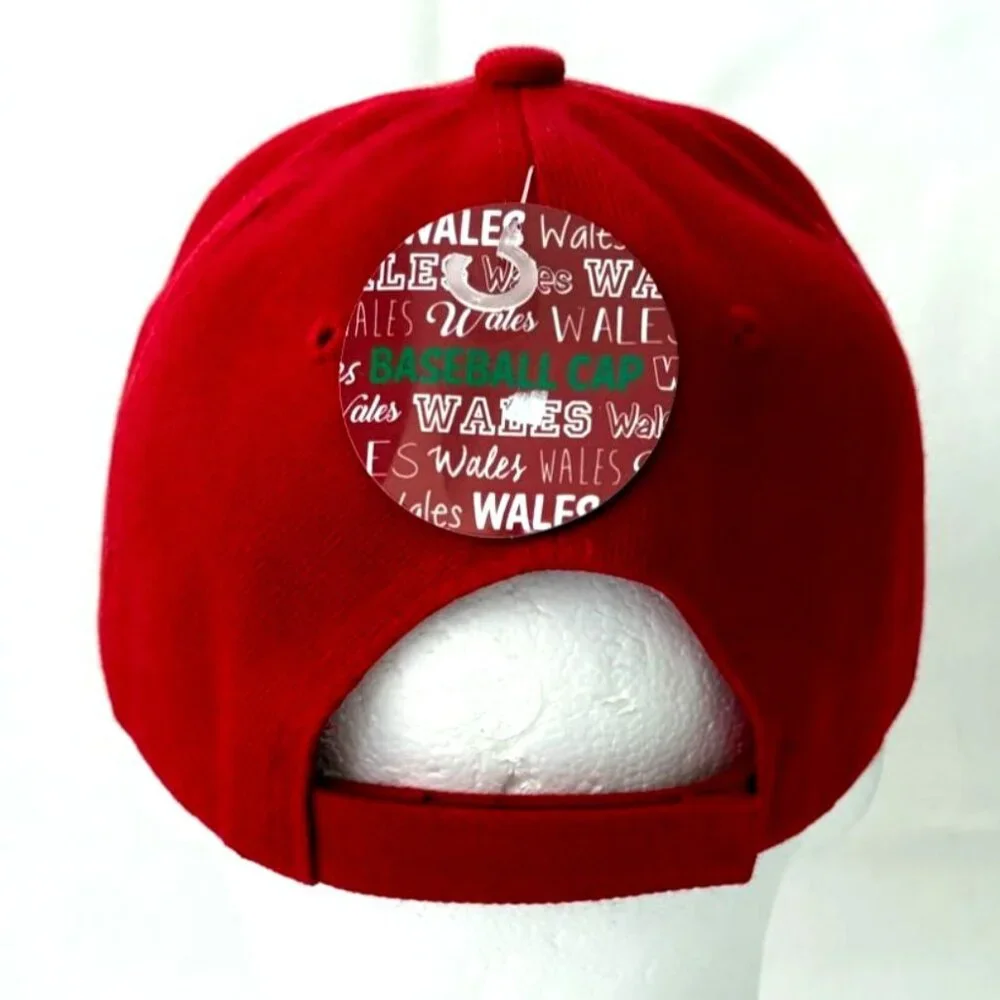 Wales Red Adjustable Strapback‎ Baseball Cap Hat NWT